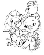 Three Pigs Coloring Pages