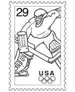 Sports postage stamp coloring sheets and activity page