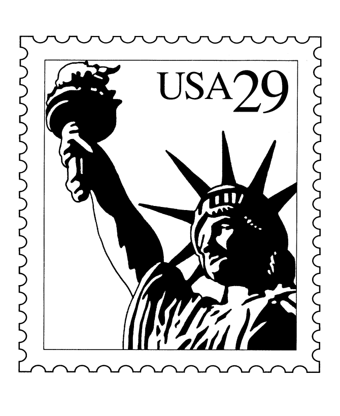 Status of Liberty Postage Stamp Coloring Pages 