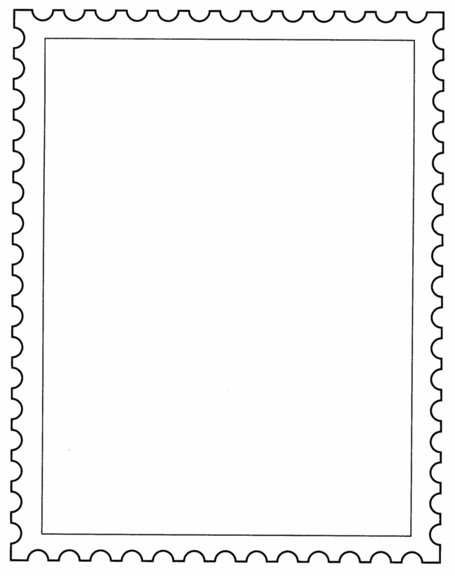Blank Postage Stamp Coloring Pages 
