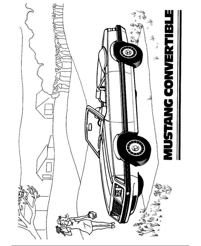 mustang convertible coloring pages