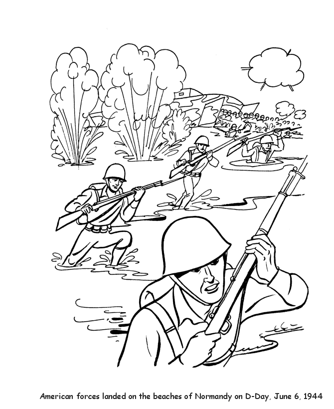 France on D-Day - Veterans Day Coloring page