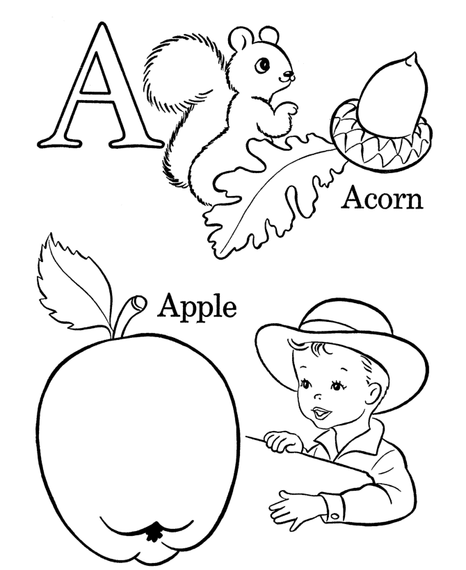 Alphabet Coloring pages - Letter A 