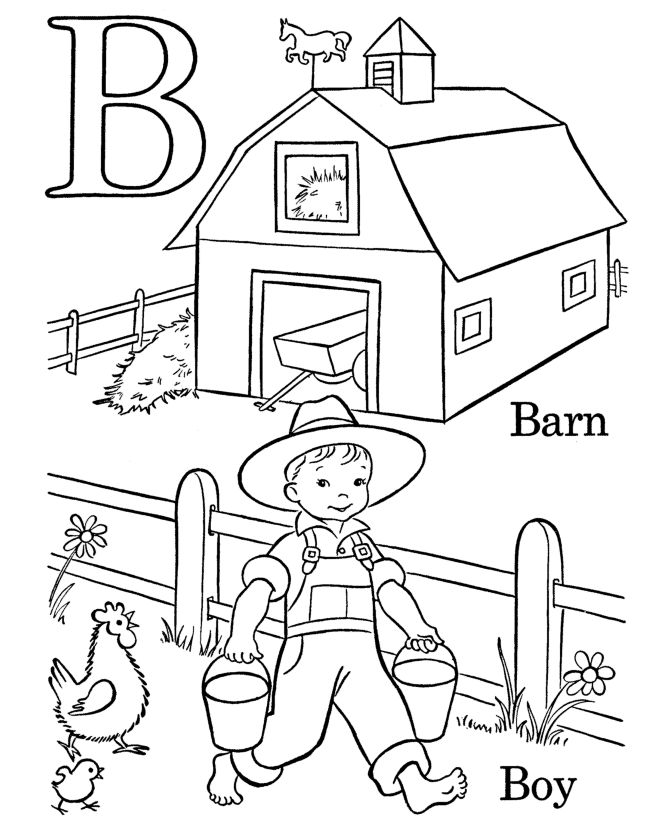 Bluebonkers: Free Printable Alphabet Coloring pages - Letter B