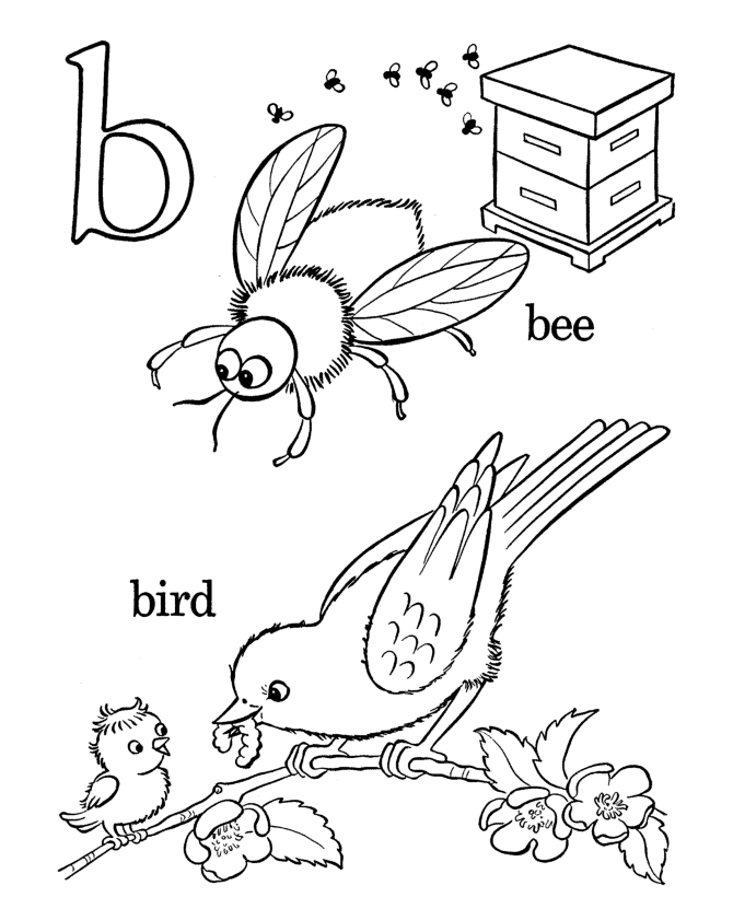 Bluebonkers: Free Printable Alphabet Coloring pages - Letter b