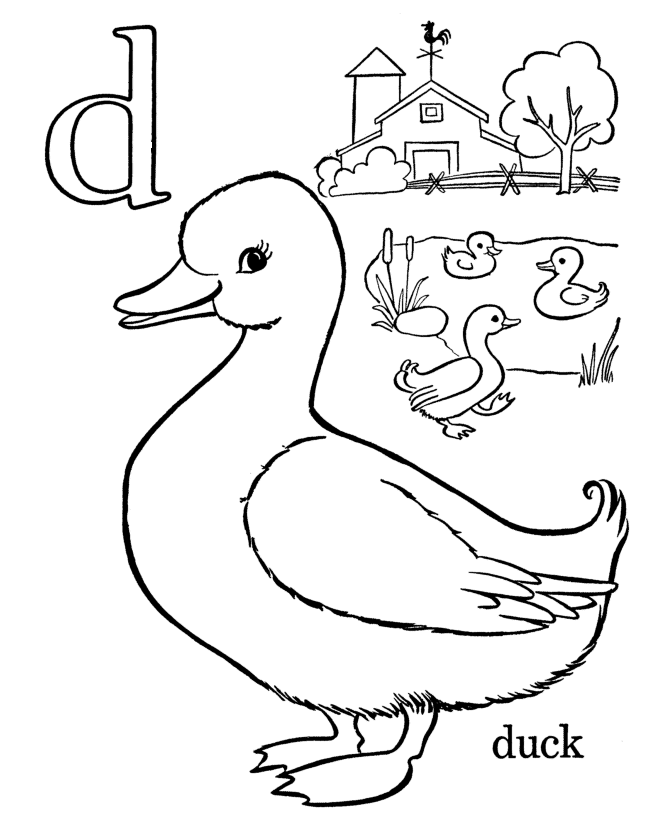 Alphabet Coloring pages - Letter d 