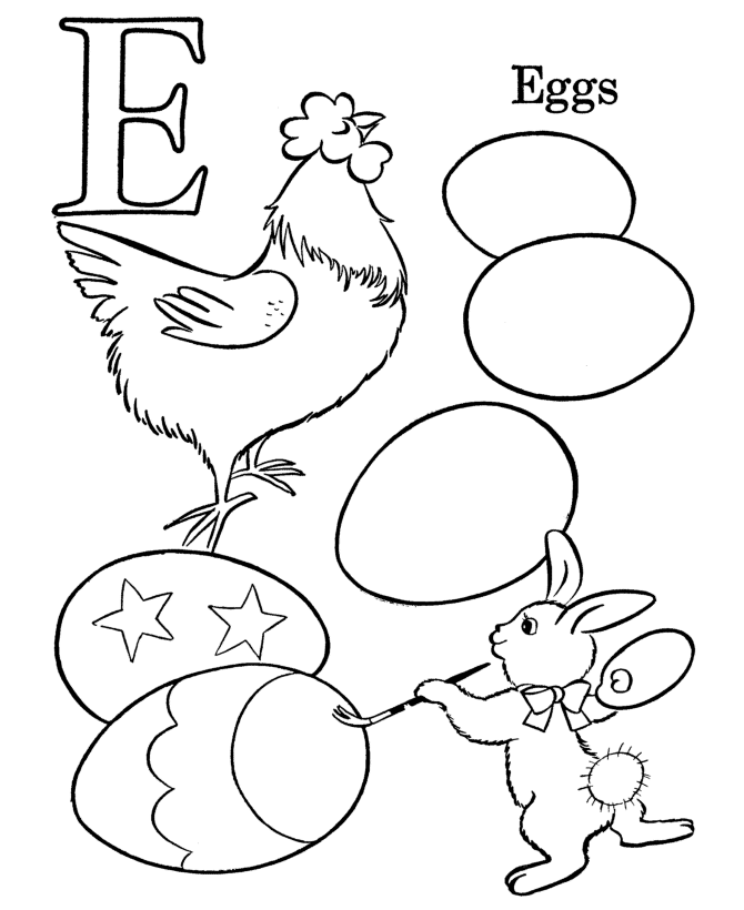 Alphabet Coloring pages - Letter E 