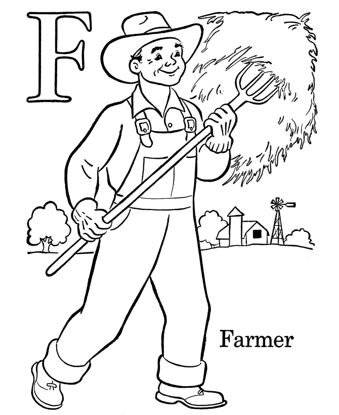 Alphabet Coloring pages - Letter F 