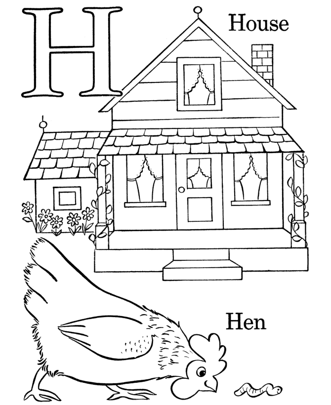 Alphabet Coloring pages - Letter H 