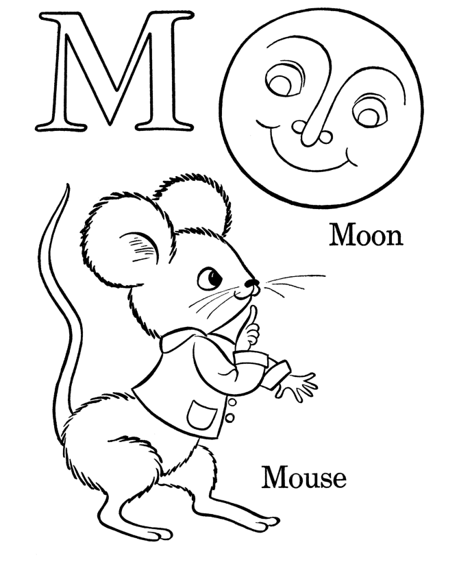 Alphabet Coloring pages - Letter M 