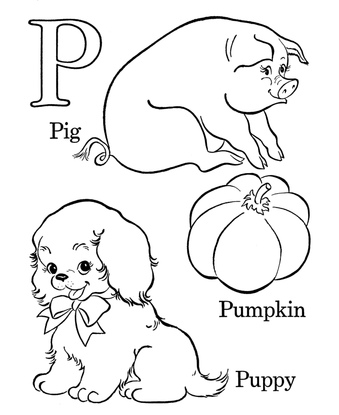 Alphabet Coloring pages - Letter P 