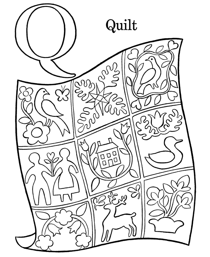 Alphabet Coloring pages - Letter Q 