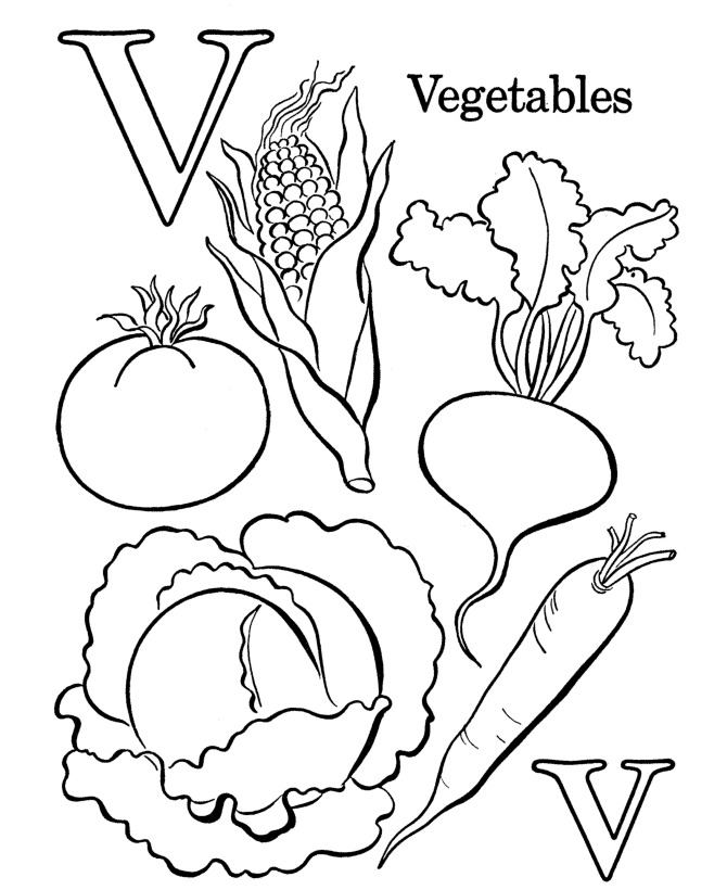 Alphabet Coloring pages - Letter V 