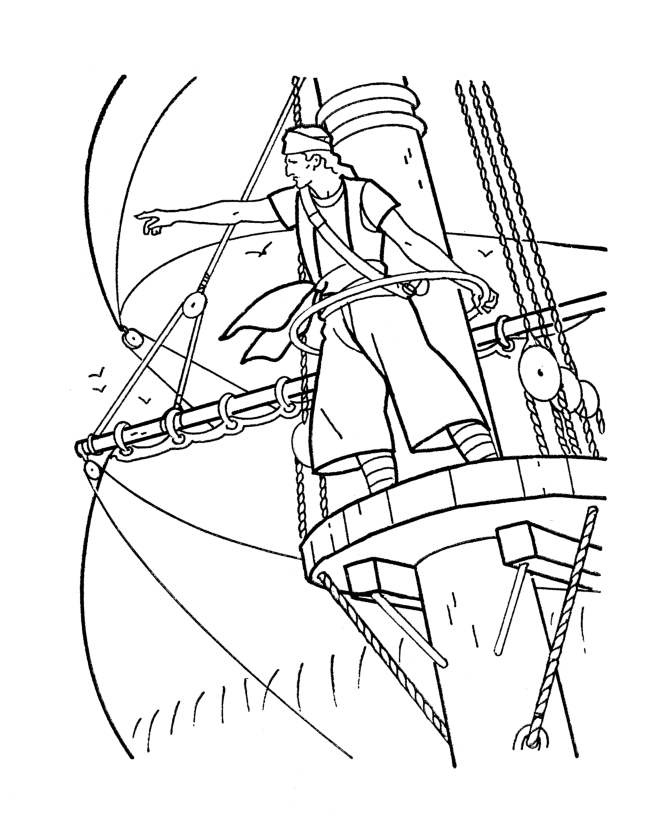  Caribbean Pirates of the Sea Coloring page