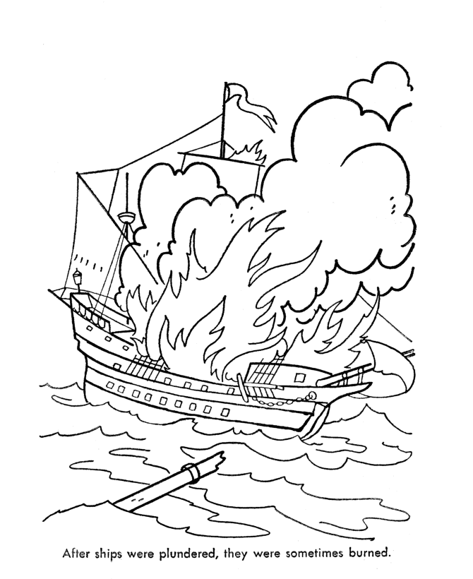  Caribbean Pirates of the Sea Coloring page