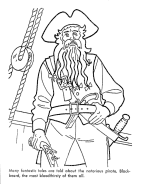 Printable Pirates of Caribbean Sea coloring page