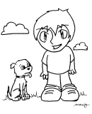 anime boy and dog