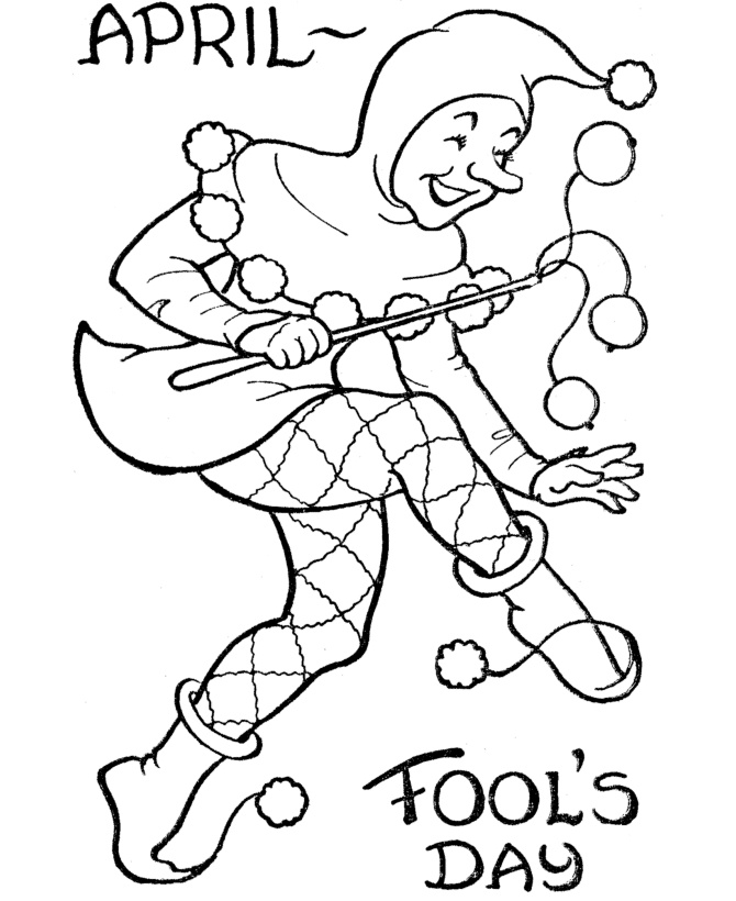 BlueBonkers April Fools Day Coloring Pages April Fool Coloring 1