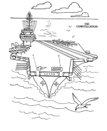 Aircraft Carrier - Armed Forces Day coloring page sheet