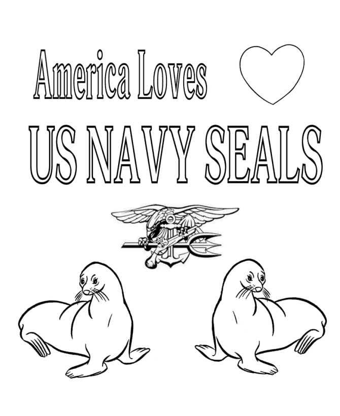 America Loves Navy SEALs Coloring Page - Armed Forces Day 