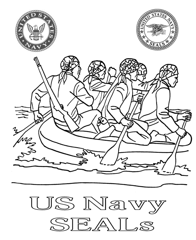 US Navy SEALs Coloring Page - SEALS Training 