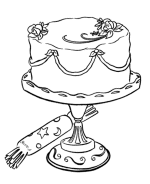 Birthday Cake Coloring Page Sheets