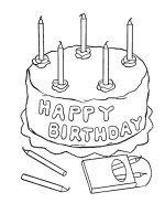 Birthday Cake Coloring Page Sheets