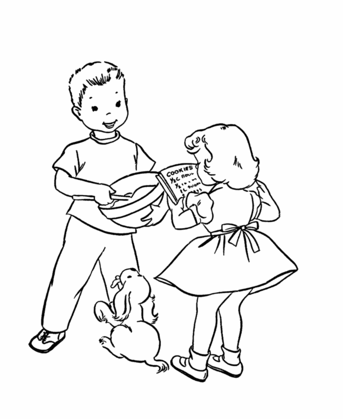  Mixing cookies Coloring page