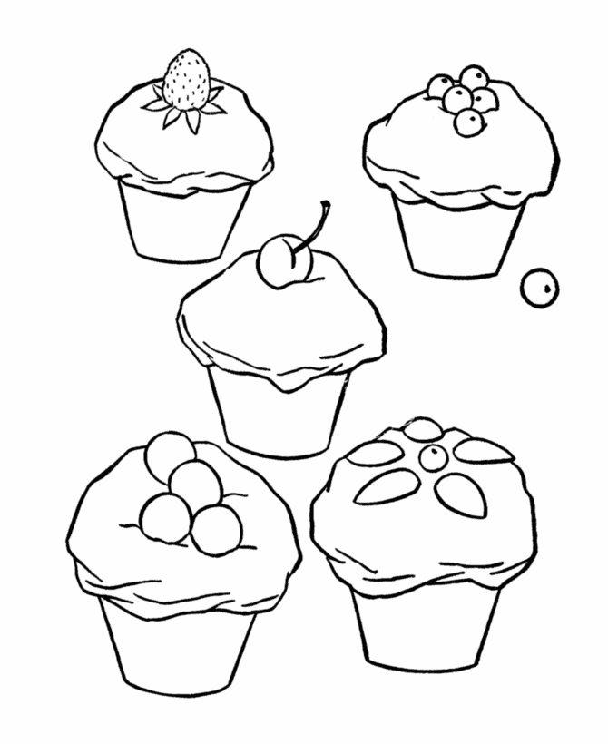  Birthday Cup Cake Coloring page