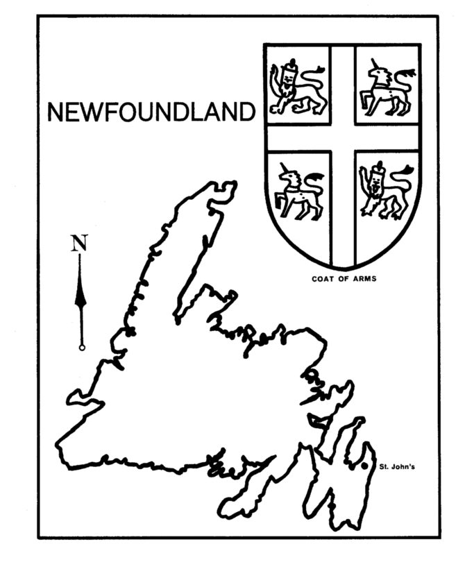 Newfoundland - Map / Coat of Arms 