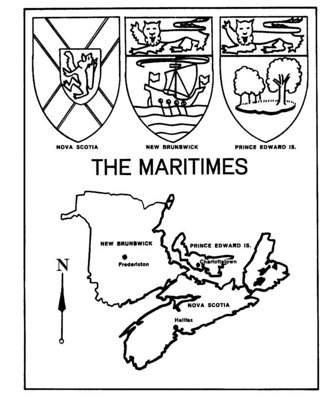 The Maritimes - Map / Coat of Arms 