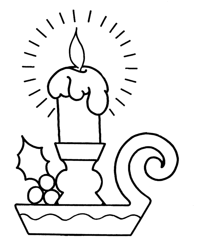 Big Pre-K Christmas Candle coloring page