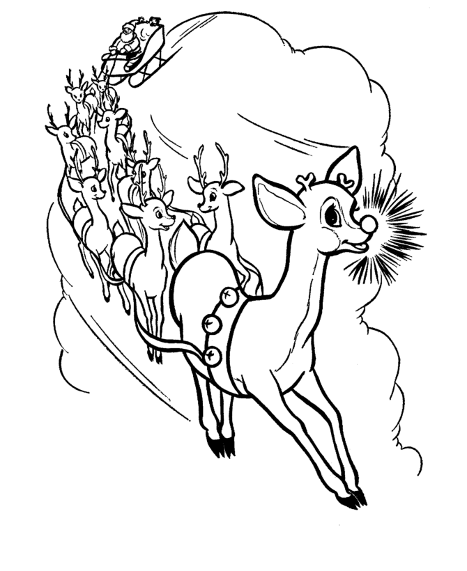 BlueBonkers : Rudolph the Reindeer Coloring pages - 3