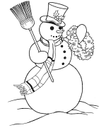 Frosty Snowman Christmas coloring pages