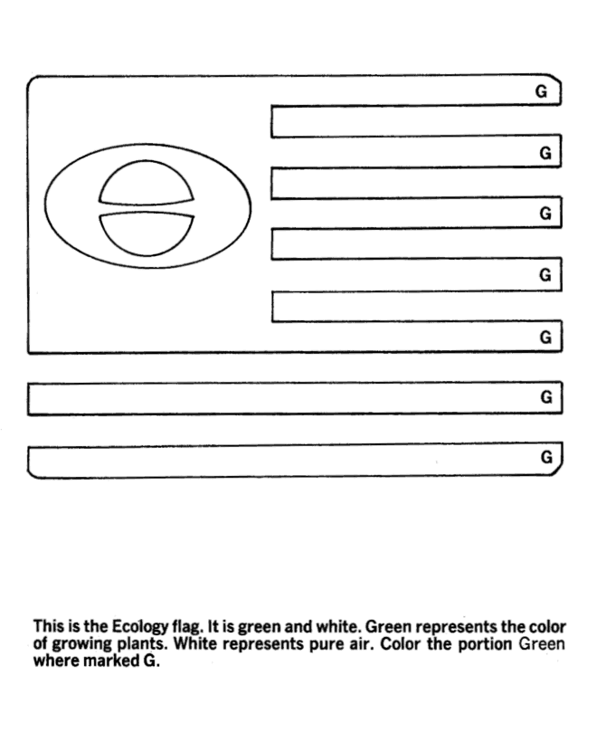 Earth Day Coloring page | US Ecology Flag