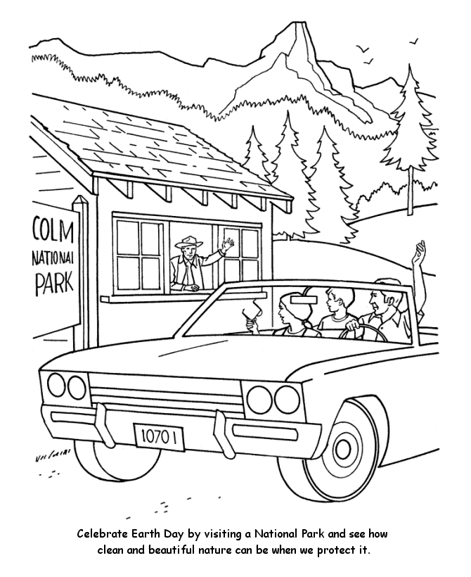 Earth Day Coloring page | National Parks show us nature