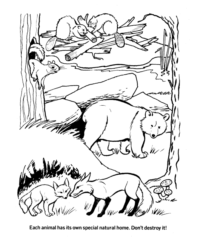 Earth Day Coloring page | Protect natural habitats 1