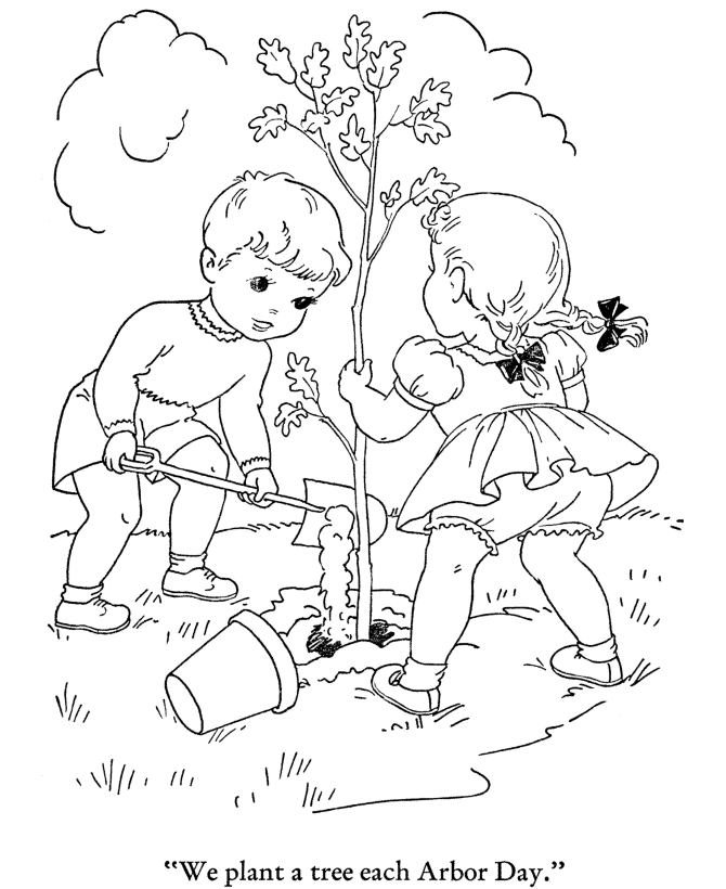 Earth Day Coloring page | Plant a Tree on Arbor Day