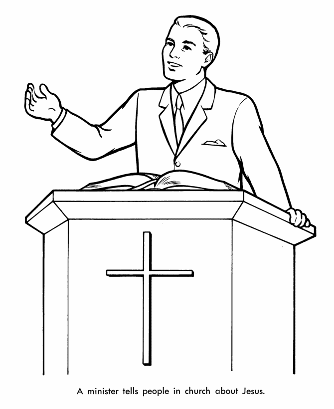 Easter Church Coloring page