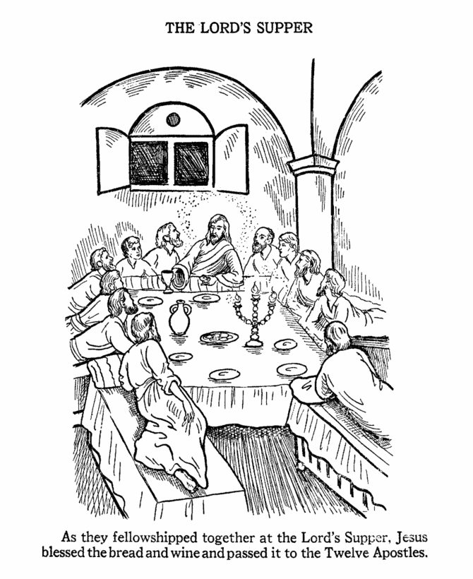 Easter Bible Coloring page | The Last Supper