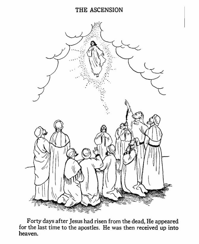 Easter Bible Coloring page - Ascension of Jesus