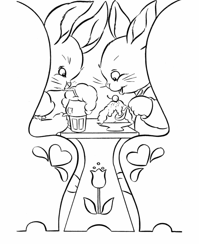 Easter Bunny Coloring page | Easter bunnie sundae
