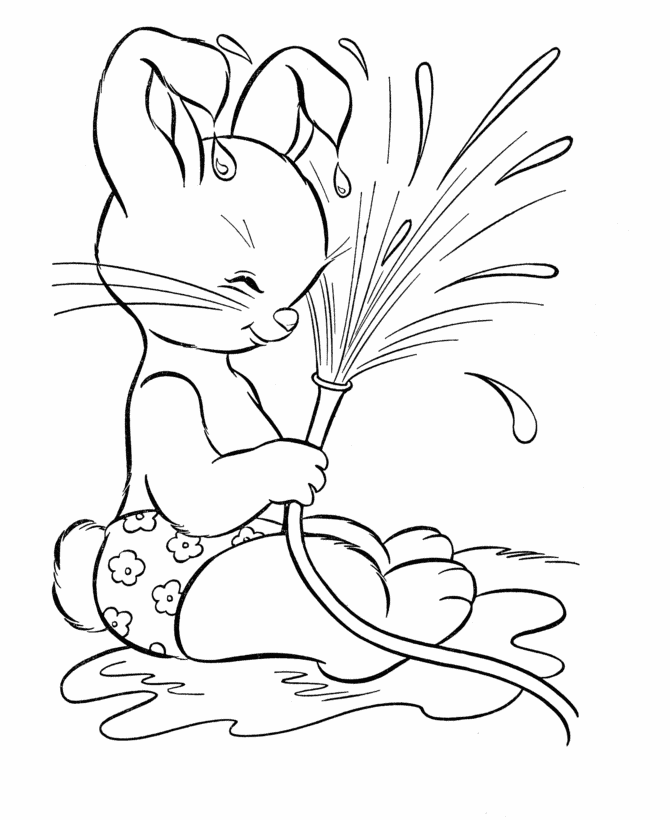 Easter Bunny Coloring page | Water Bunny 