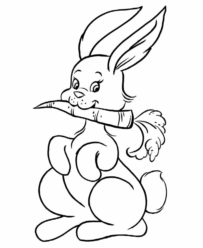 Easter Bunny Coloring page | Carrot Bunny 
