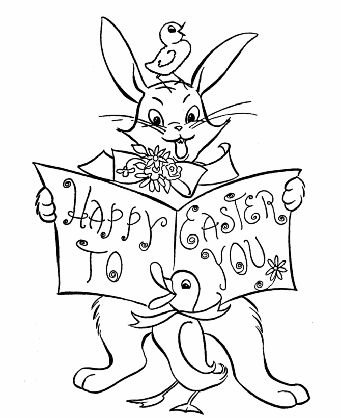 happy easter coloring cards. Easter Bunny coloring pages