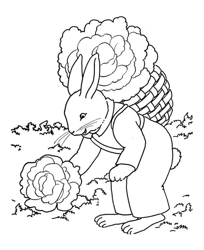 Easter Bunny Coloring page | Farmer Bunny 