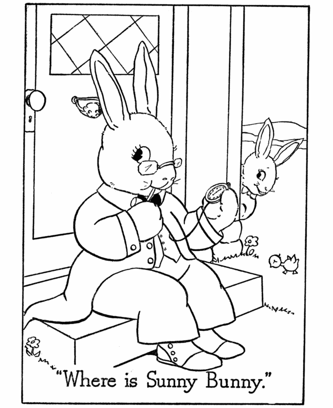 Easter Bunny Coloring page | Sunny Bunny 