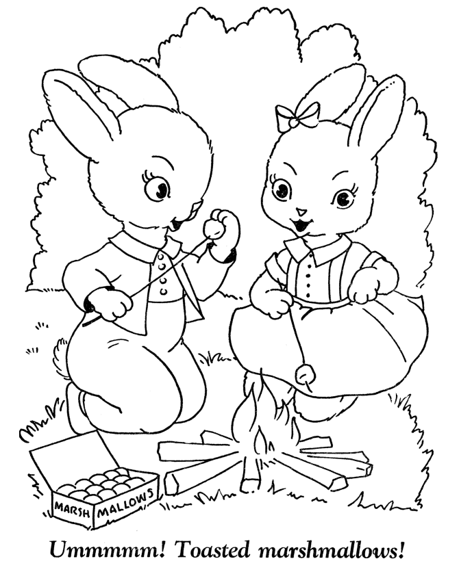 Easter Bunny Coloring page | Campfire Bunny 