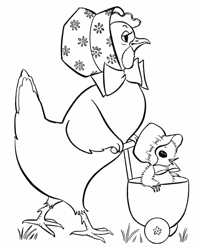 Easter Chicks Coloring page | Baby Stroller Chick