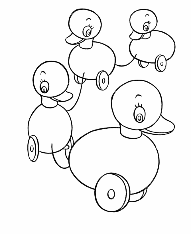 Easter Ducks Coloring page | String of ducks